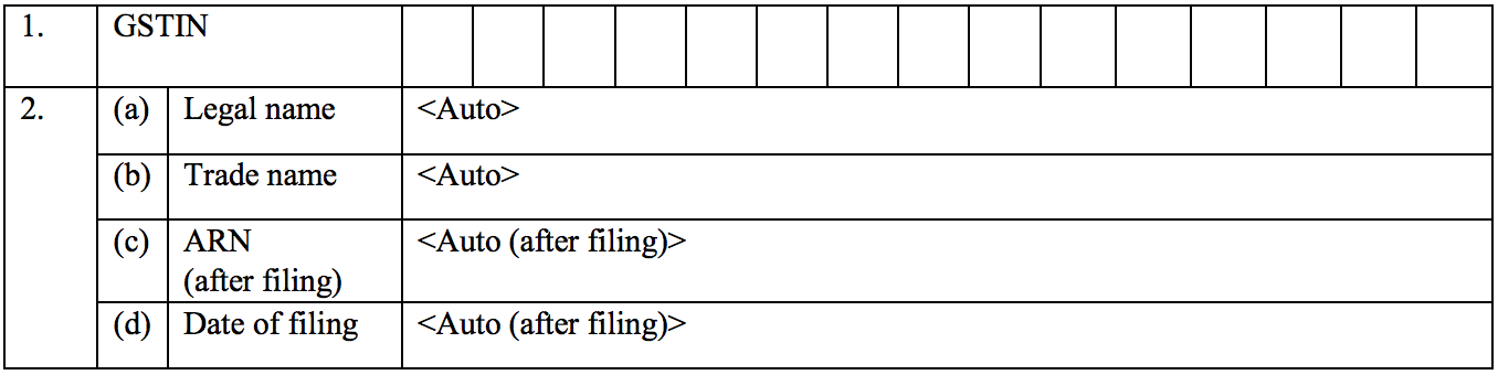 General details for Sahaj return form GST PMT-08