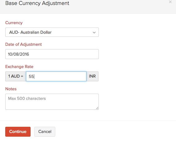 Base Currency Adjustments