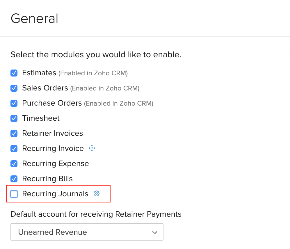 Disable Recurring Journals