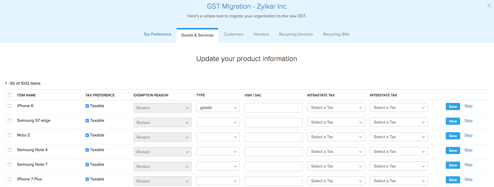 Enable GST Settings