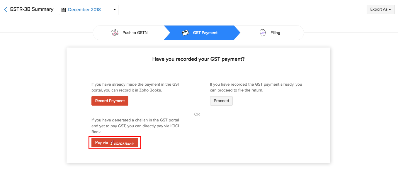 Pay via ICICI