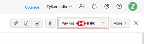 Pay via HSBC button