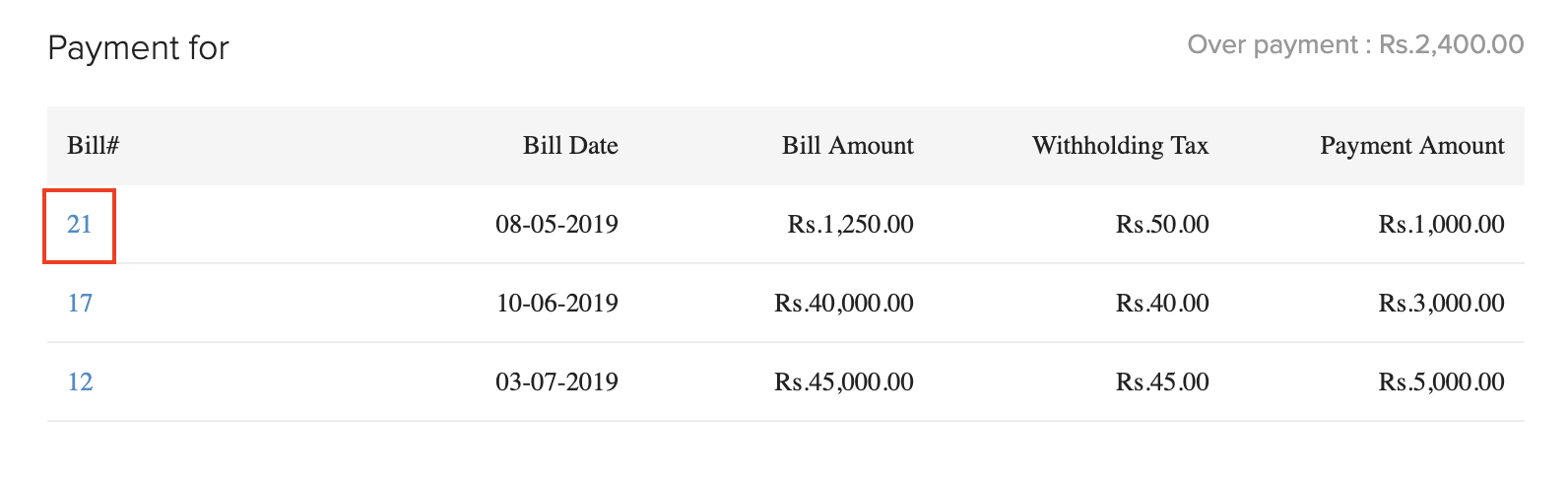 Actions on Payment