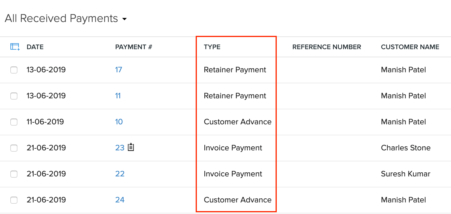 Payment Types