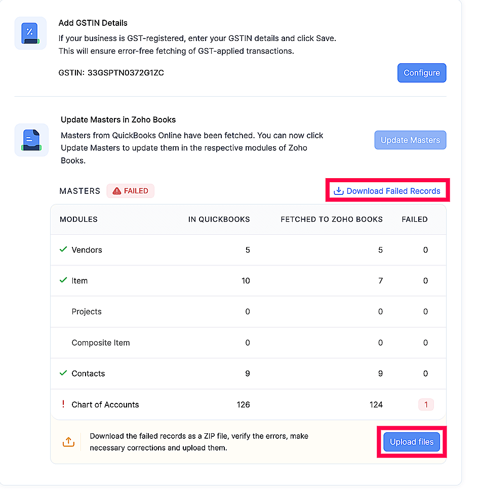 Download Failed Records