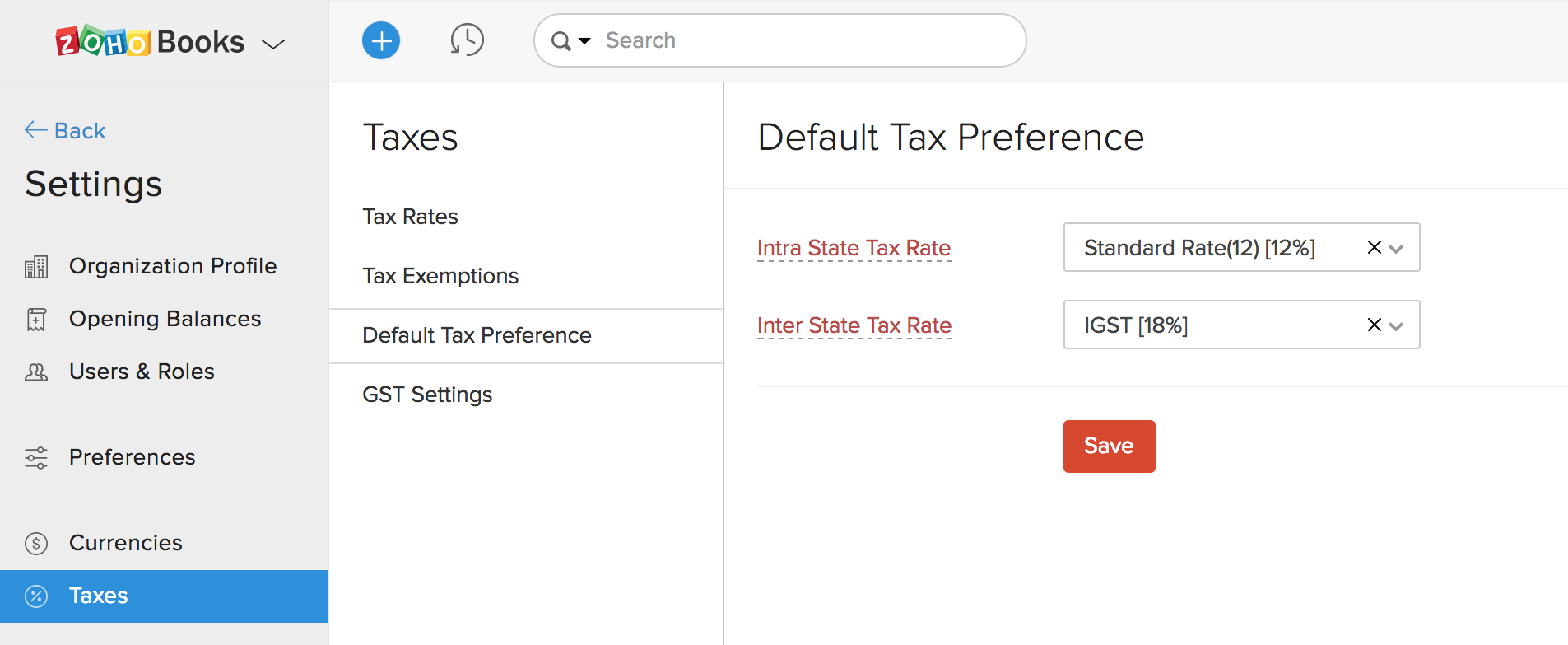 Default Tax Preference