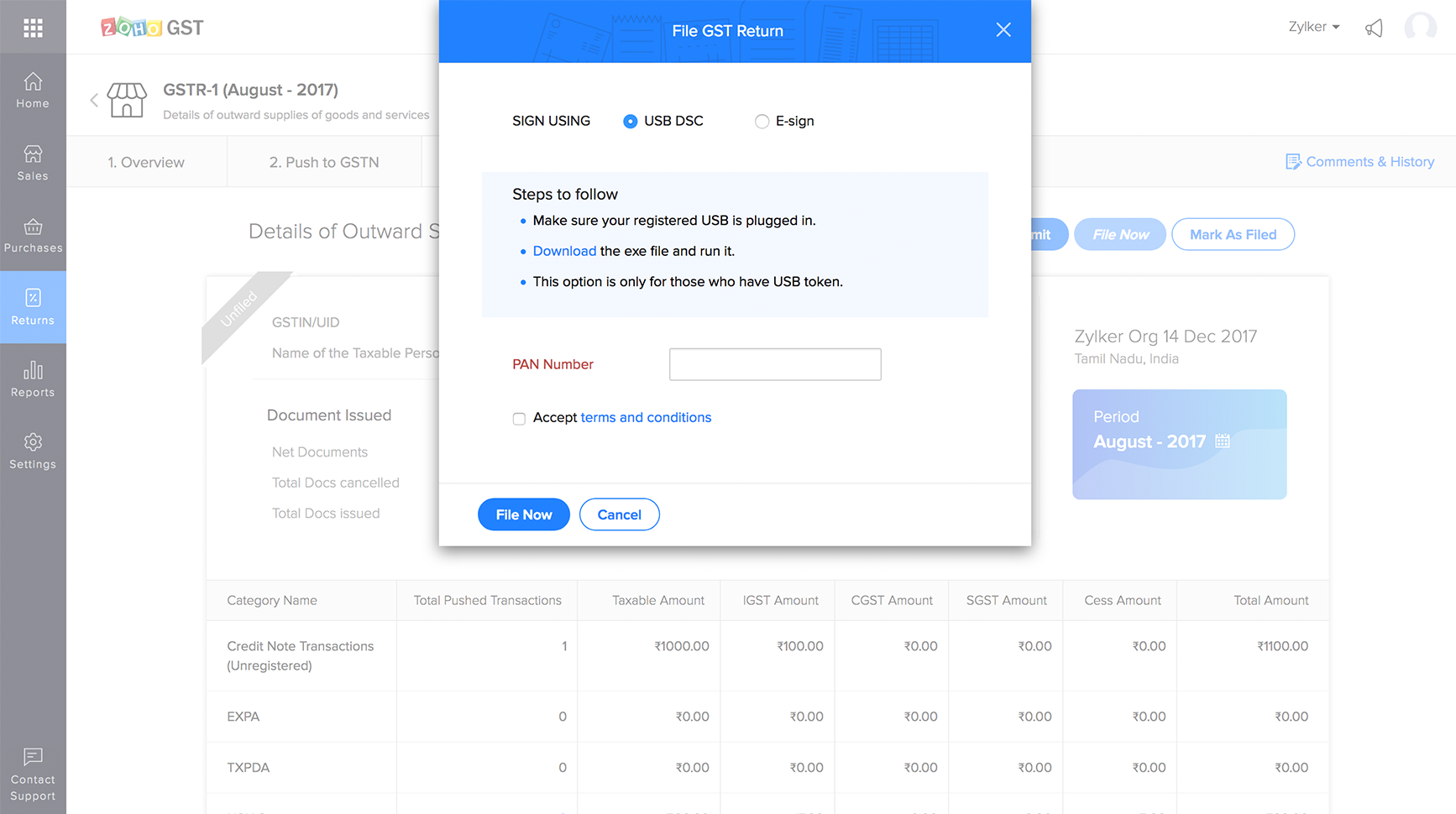 Online GST Filing Software Zoho GST