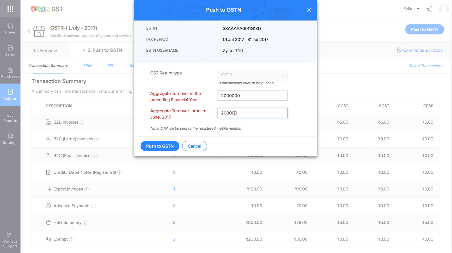 Online GST Filing Software Zoho GST