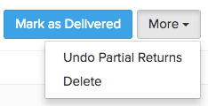 Delivery challan undo partial return