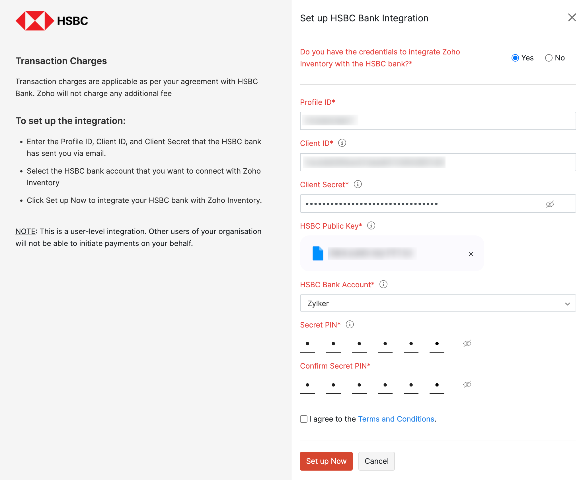 Configure HSBC Integration