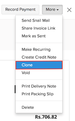 Cloning an invoice