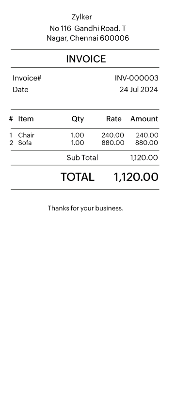 Detailed spreadsheet invoice template