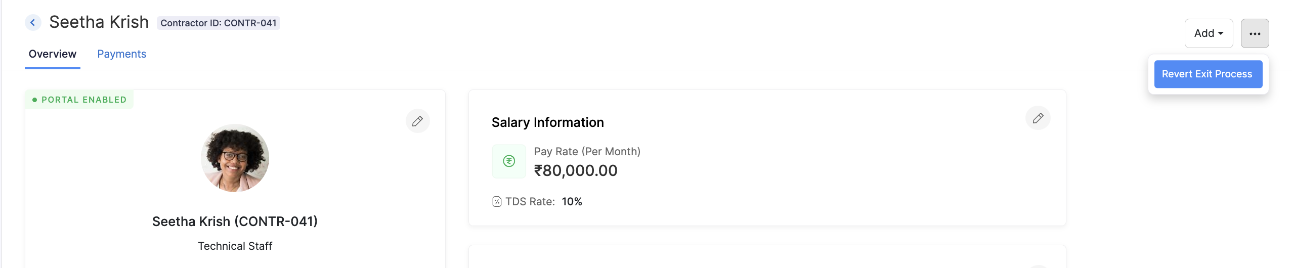 Select Revert Exit Process