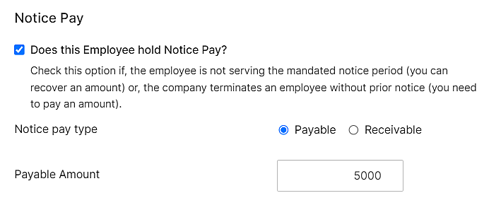 Notice Pay