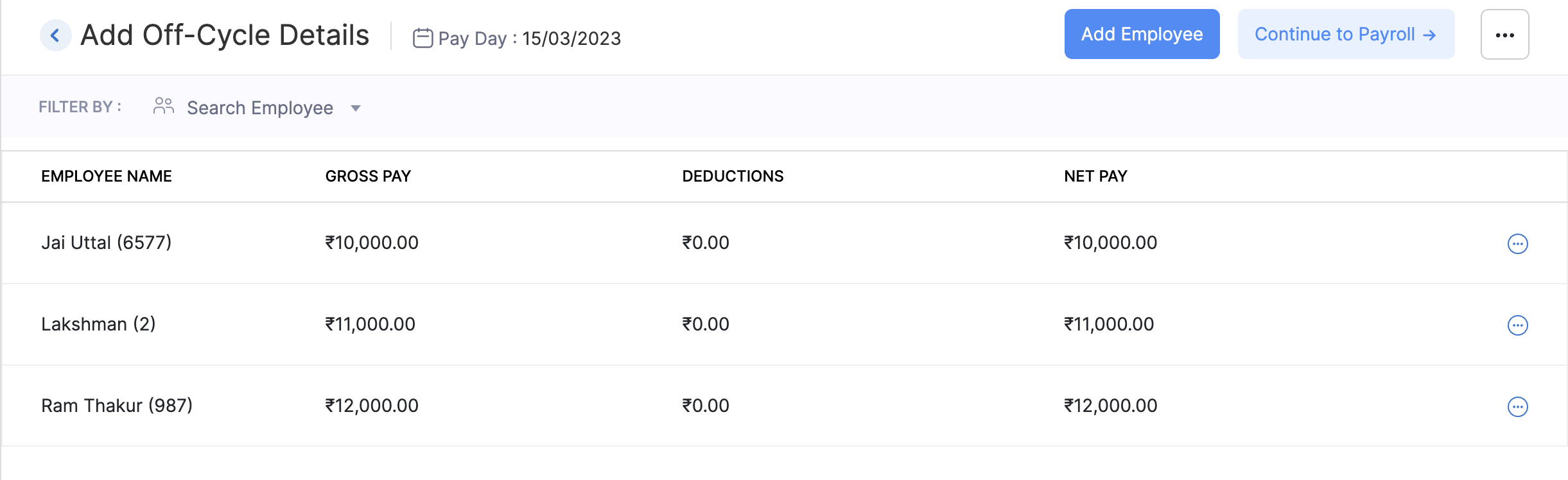 Offcycle Payroll