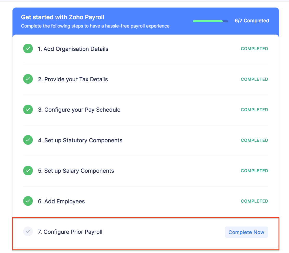 Configure Prior Payroll