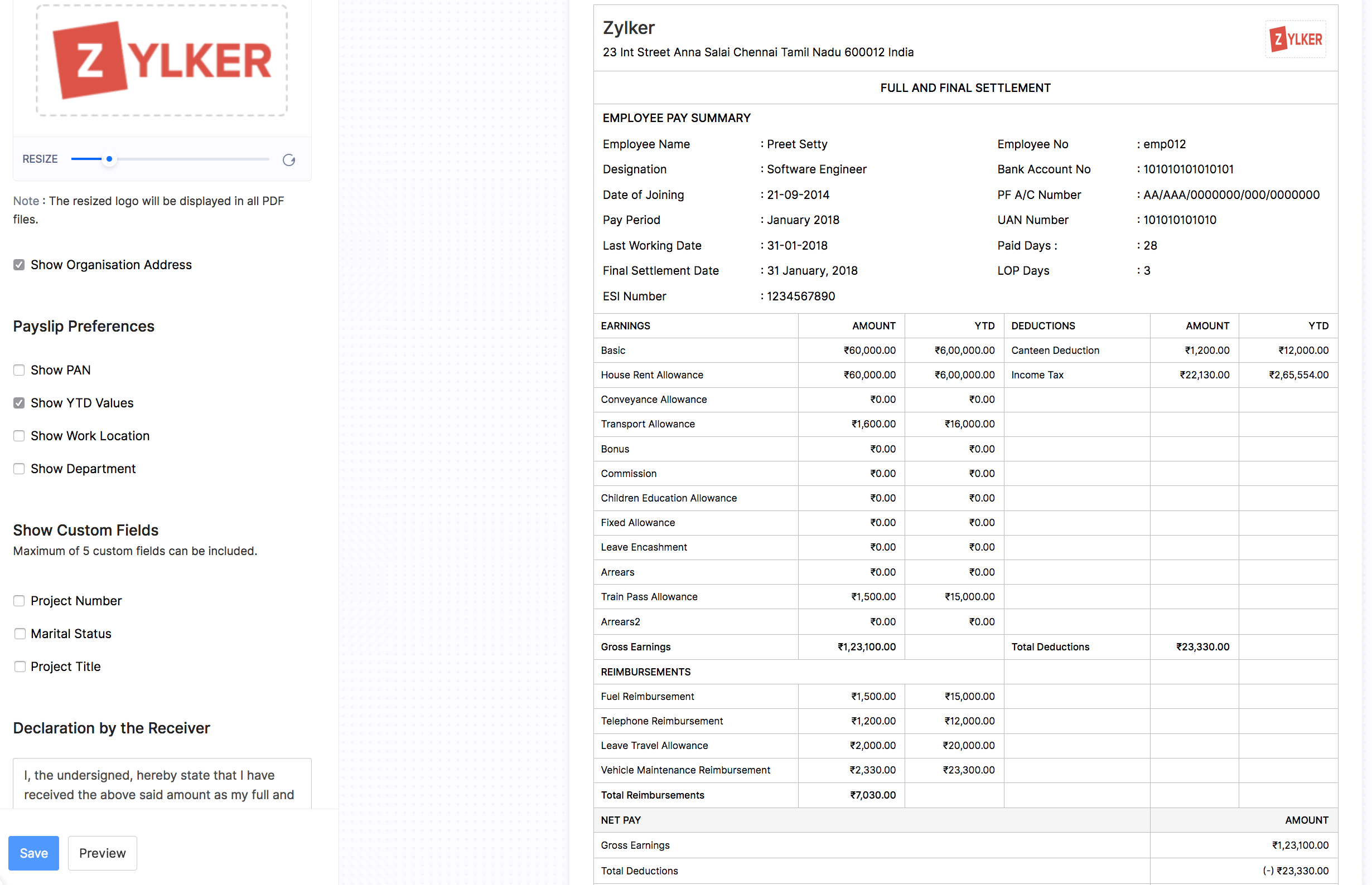 Payslip Template