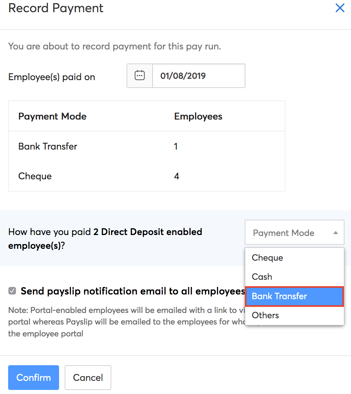 gelijktijdig Mompelen Relativiteitstheorie Recording Payments done through other modes| Knowledge Base | Zoho Payroll