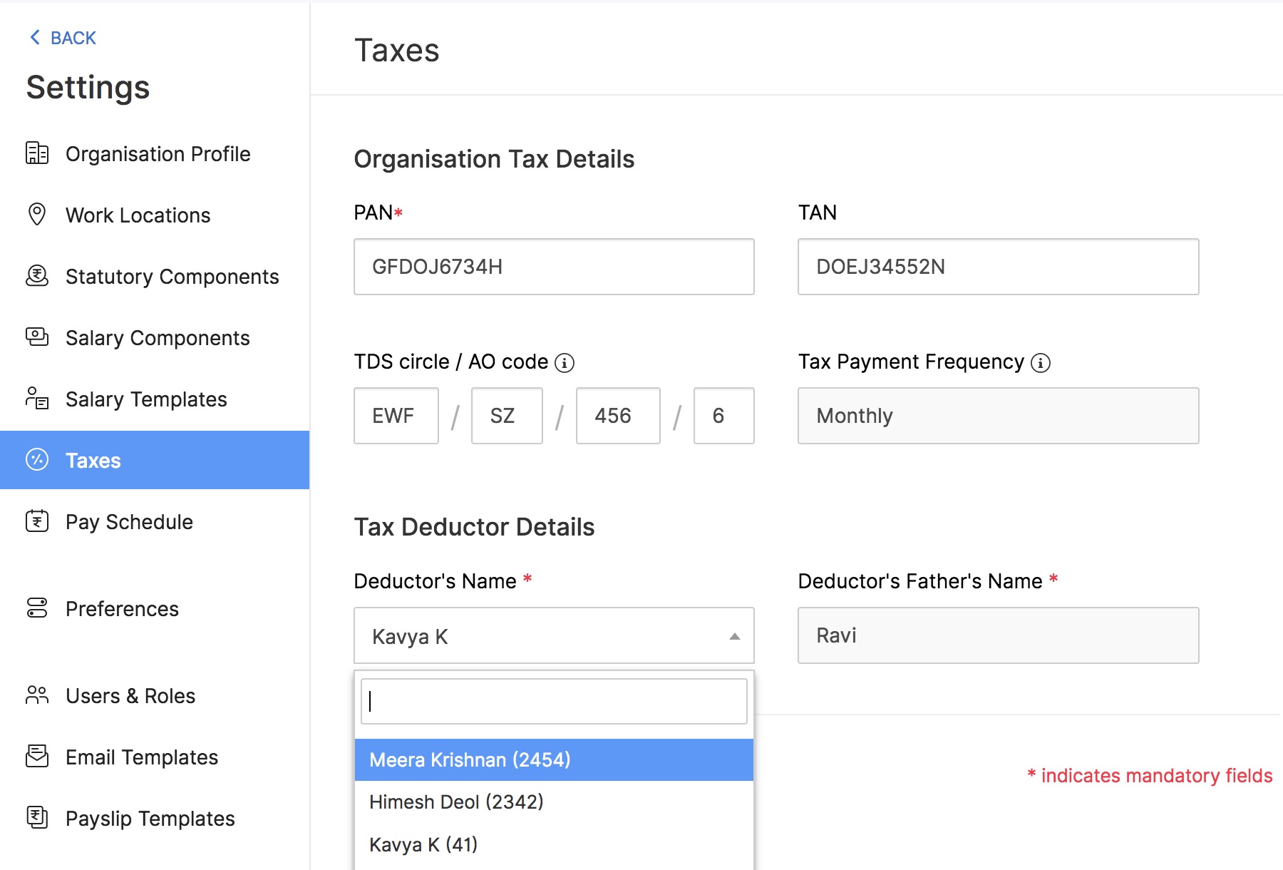 Tax Deductor List