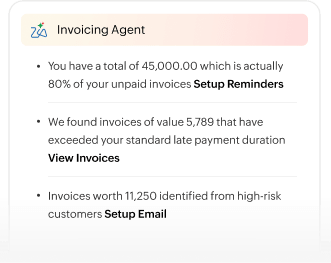 Zia invoice insights - AI and MCP | Zoho Inventory