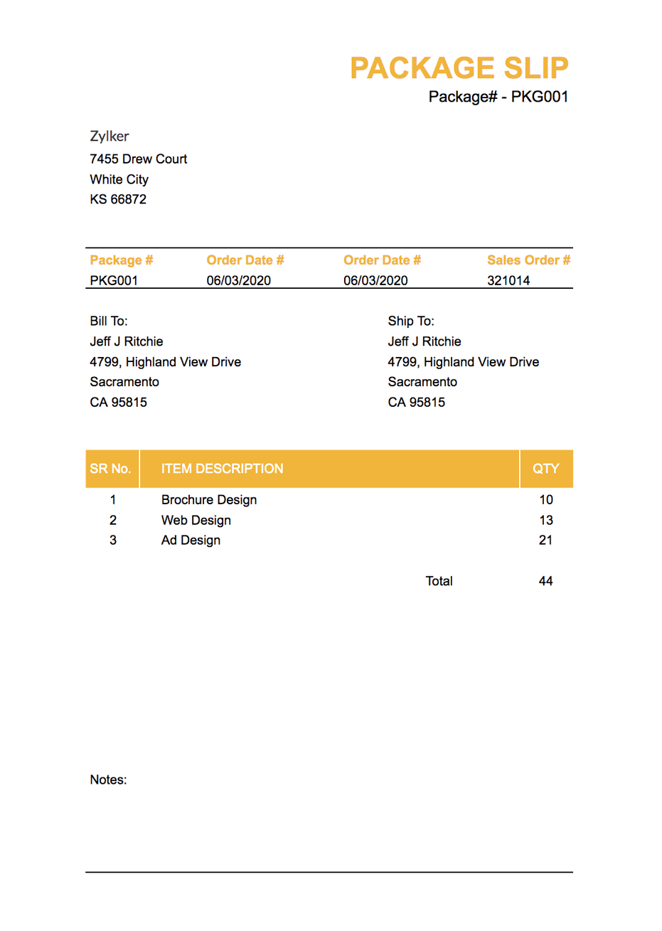 Package Slip Template | Free Tool