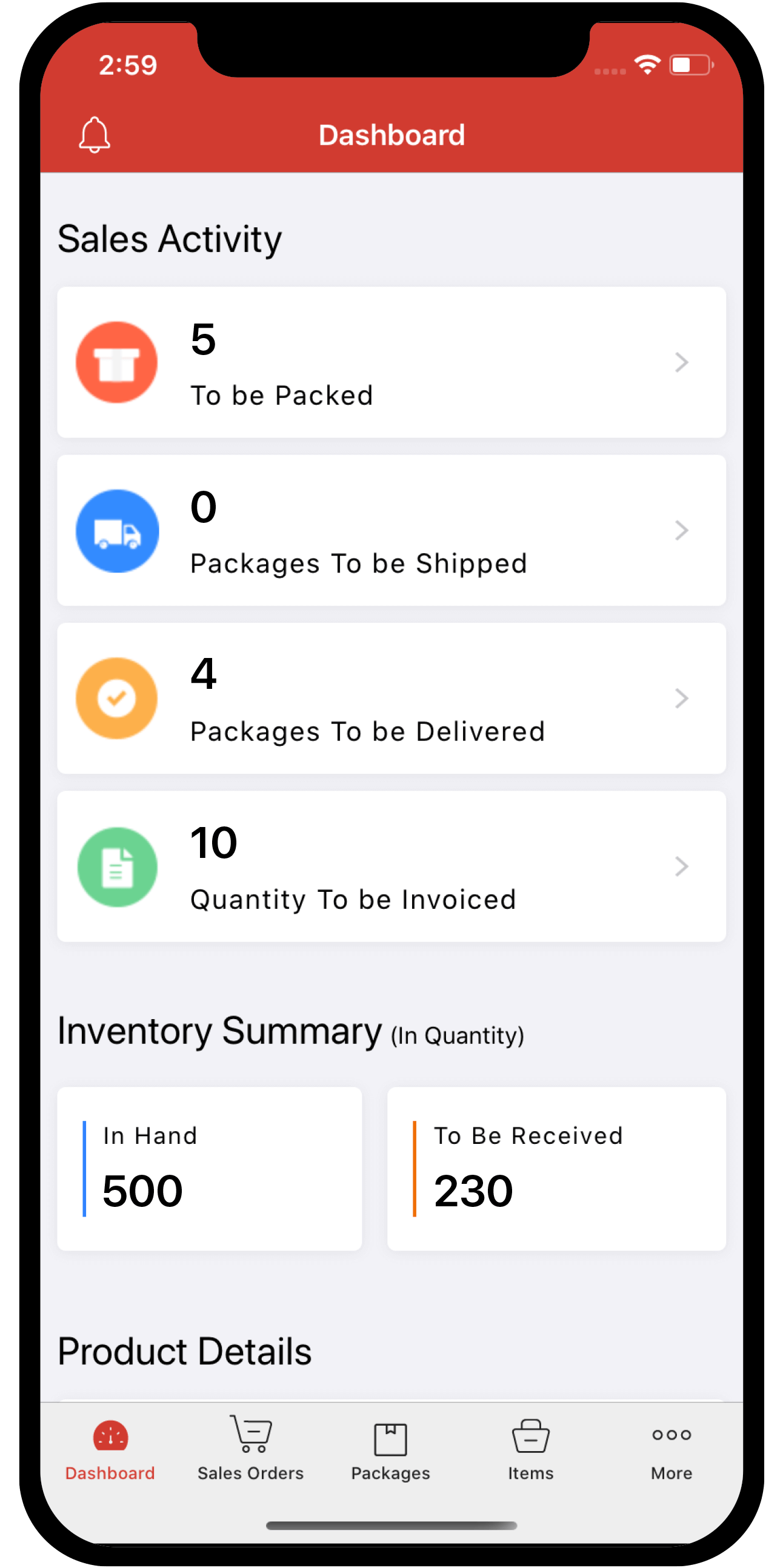 Zoho Inventory - Customer Support