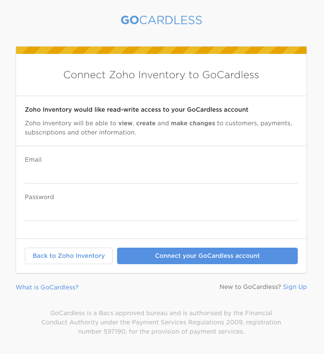 Sign up for GoCardless