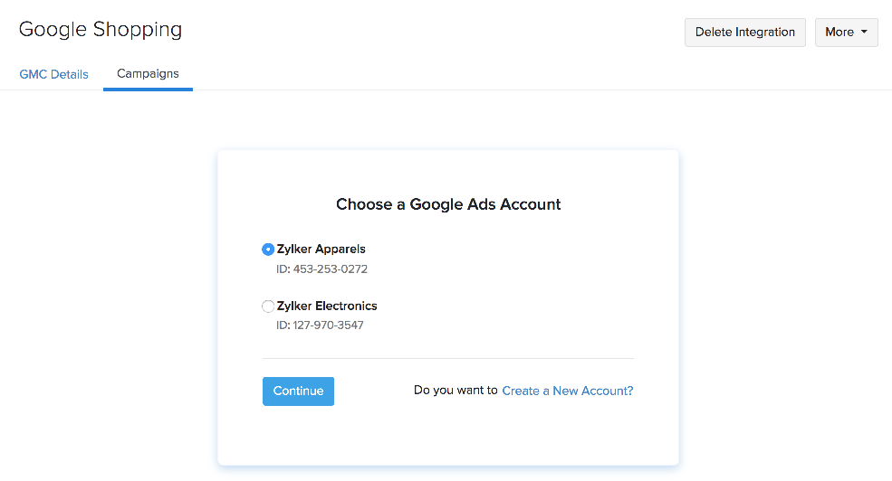 Select Google Ads Account