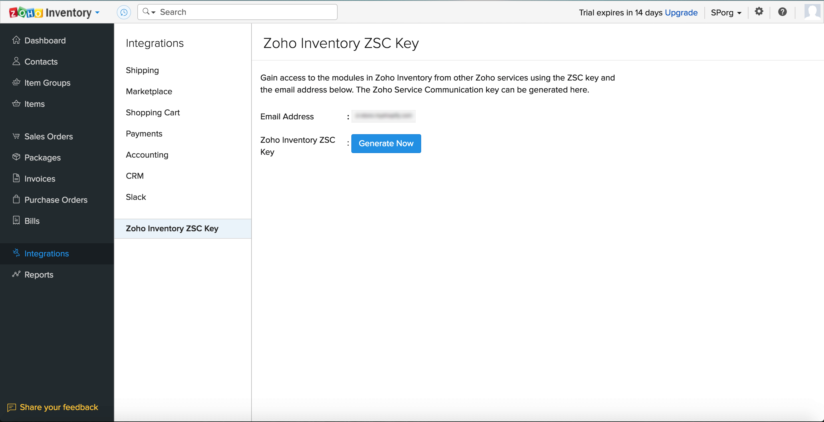 Generate ZSC key