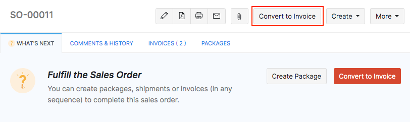 Convert to Invoice button