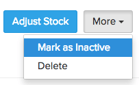 Screen shot of marking an item inactive