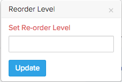 Updating reorder levels