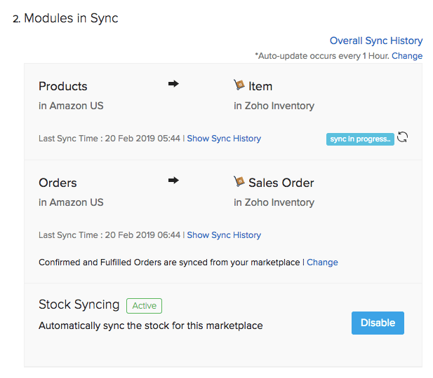 Fulfilled order sync option in Amazon