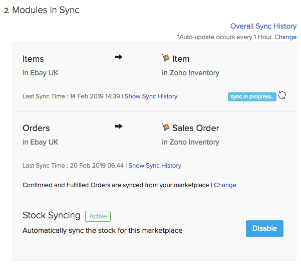 Fulfilled order sync option in eBay