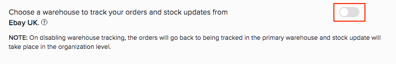 Ebay UK warehouse mapping toggle