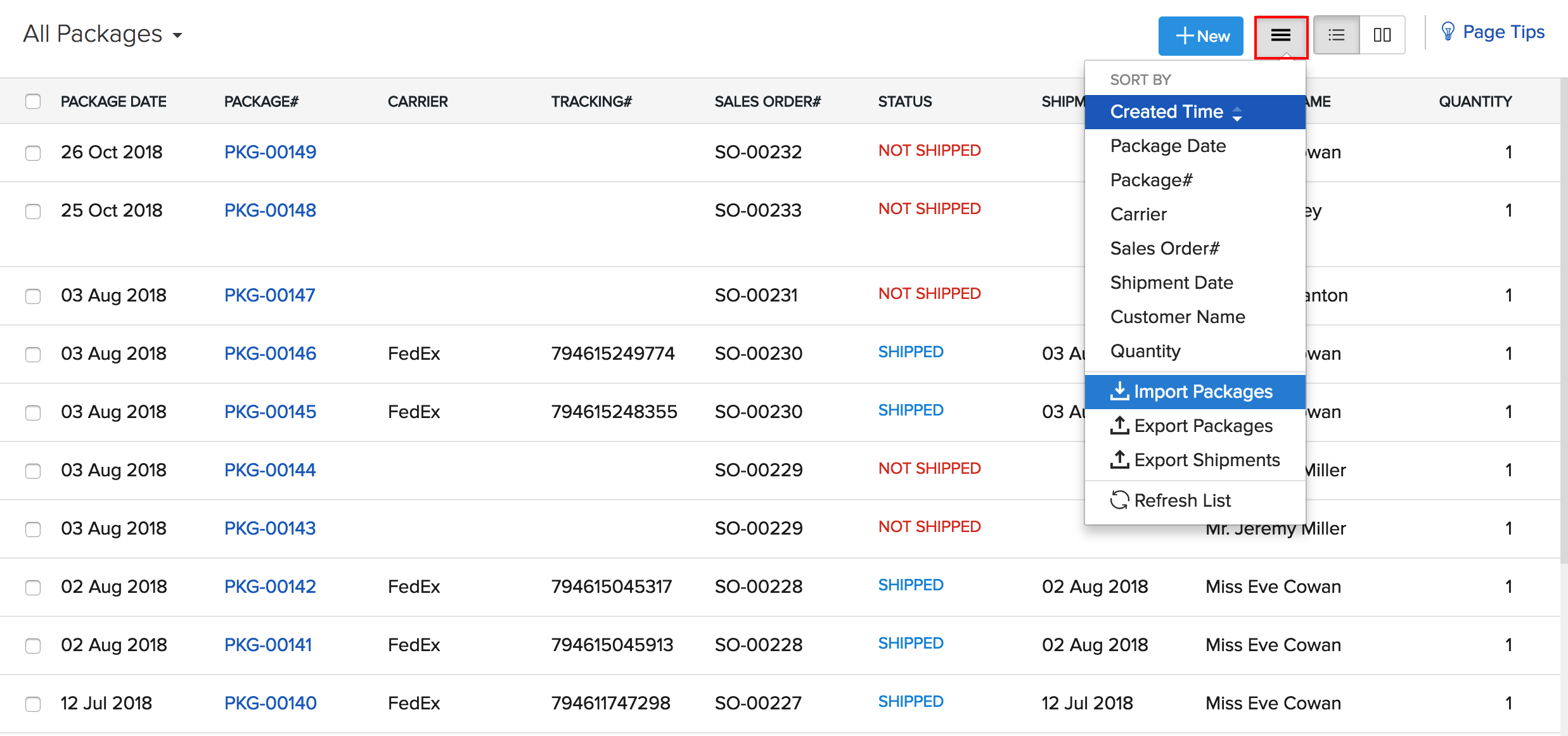 Importing option of packages