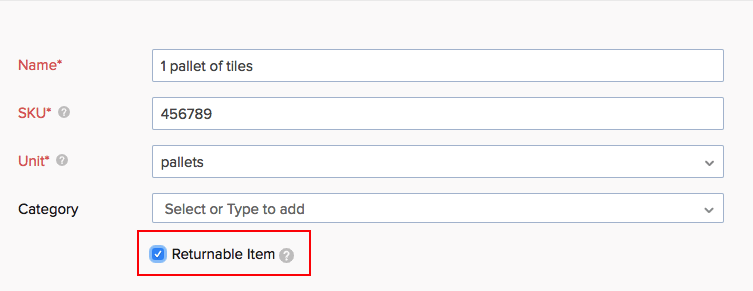 Marking an item returnable
