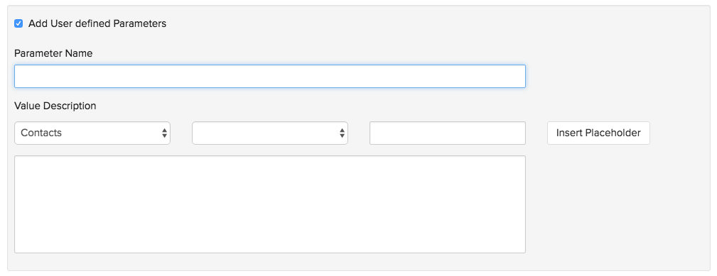 User Defined Parameters