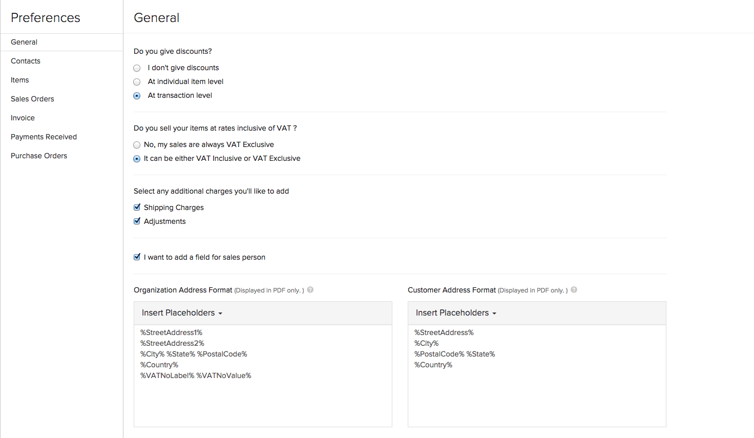 VAT preferences