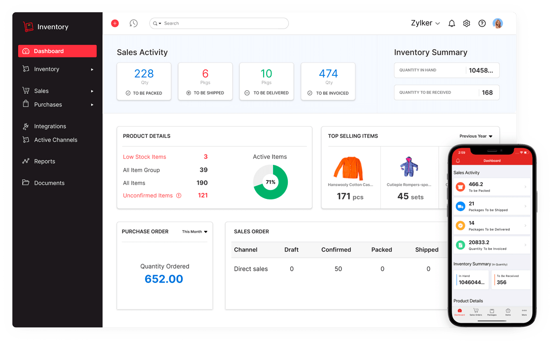  Dashboard-Online Inventory Management Software | Zoho Inventory