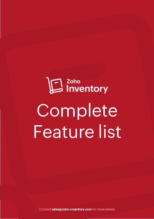 Zoho Inventory 功能 - 指南