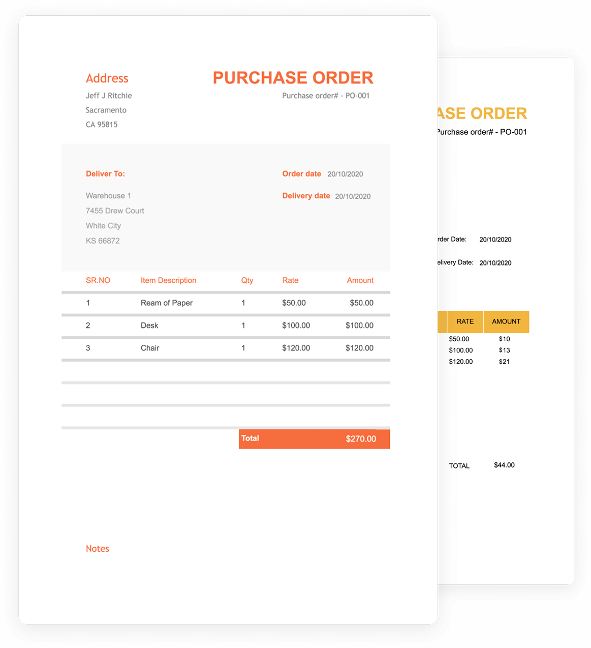 Free purchase order template  Zoho Inventory