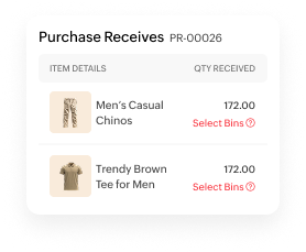 Purchase Receives - Zoho Inventory