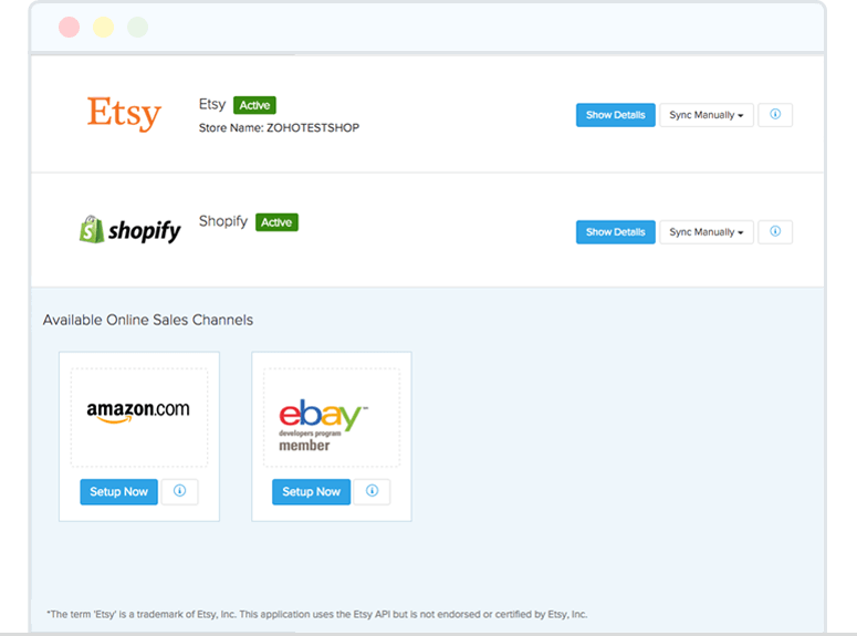 Multichannel selling - Zoho Inventory