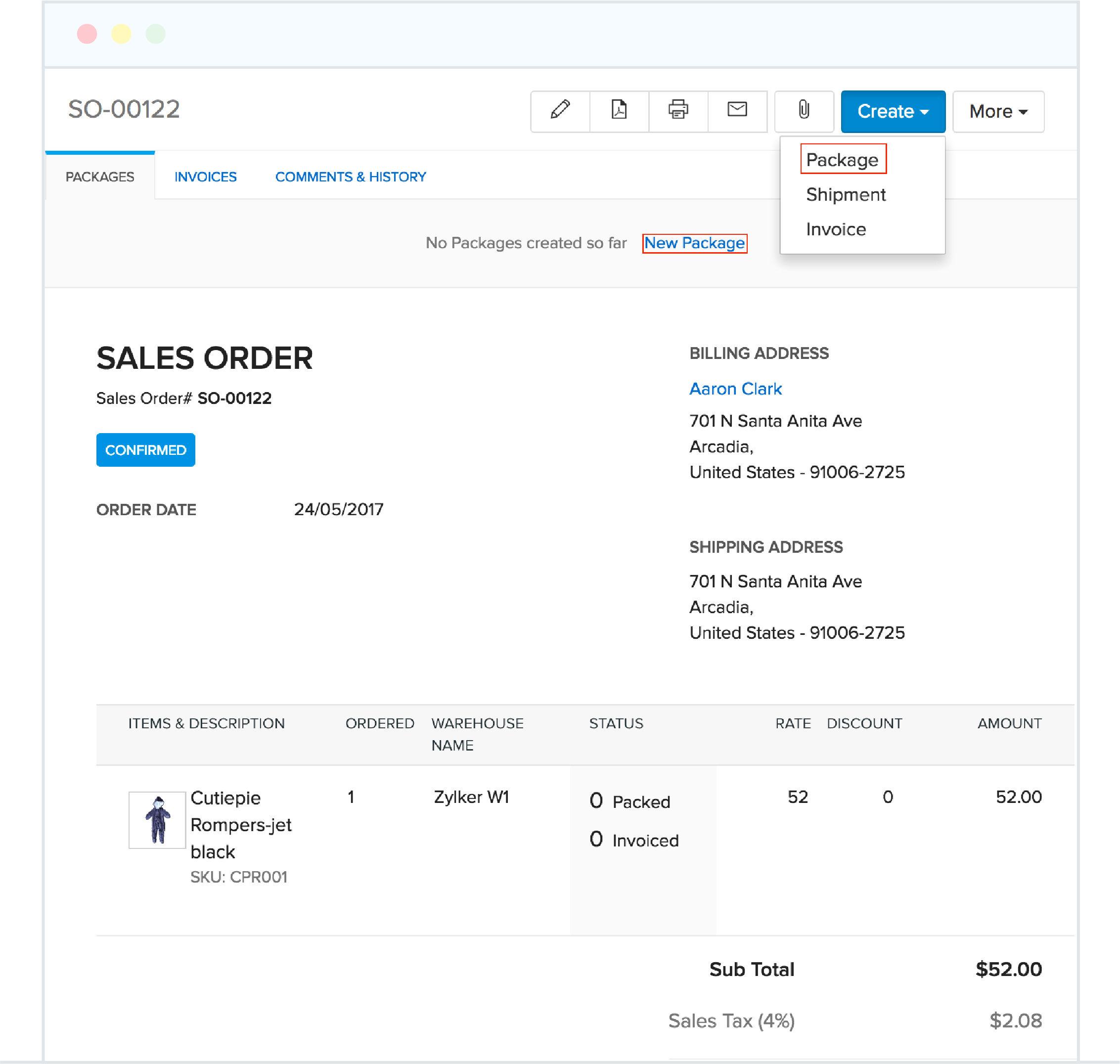 Salesorder - shipping rates