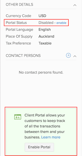 Customer Portal Enable