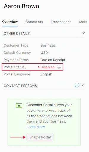 Enable customer portal