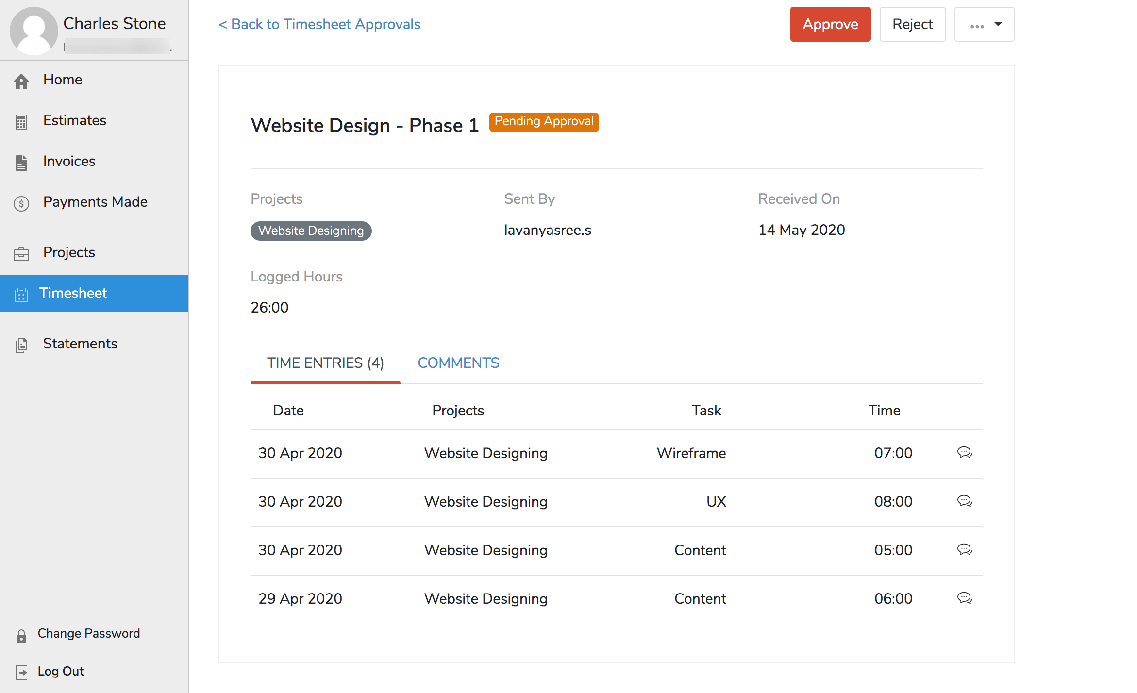 Timesheet Approval