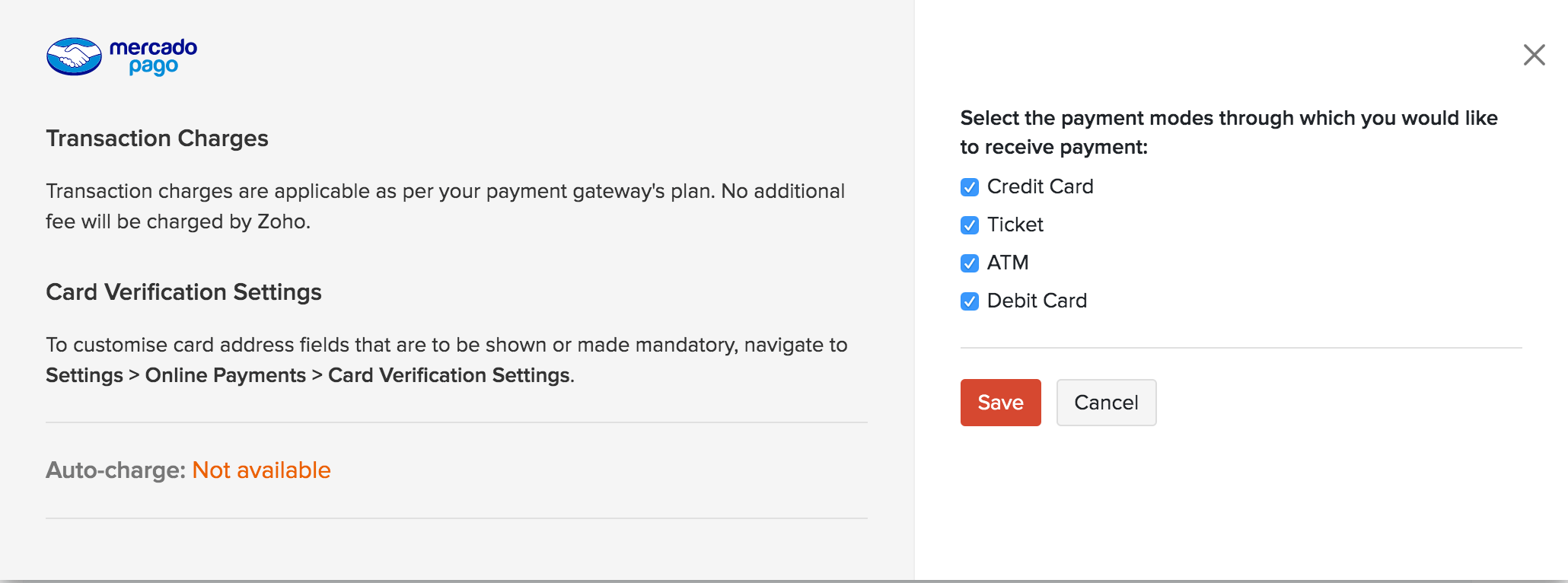 Select Payment Modes