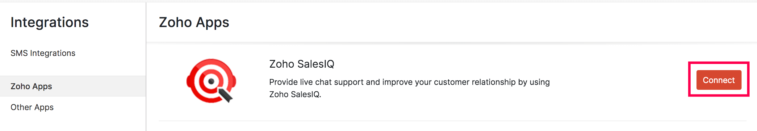 Connect Zoho SalesIQ